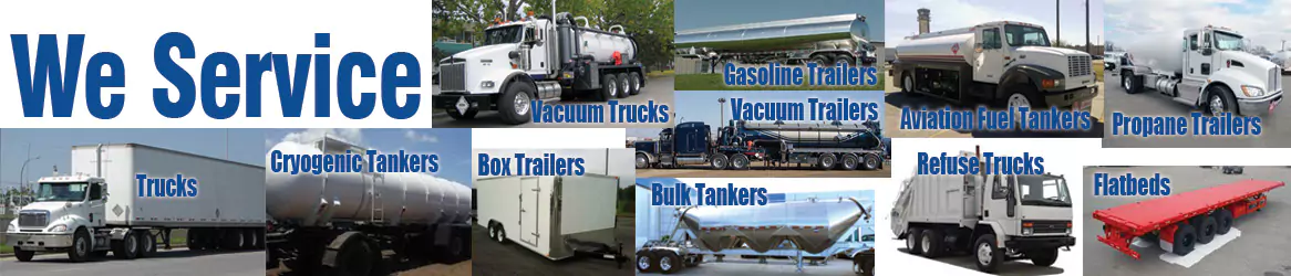 We service text with photos of various trucks